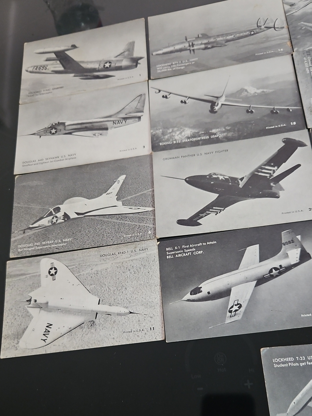 Arcade Vending Machine Aircraft Cards 1950's set of 17 Cards